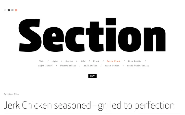 Section specimen from Lux Typo