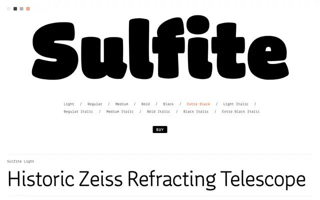Sulfite specimen from Lux Typo