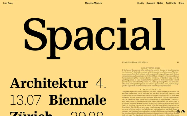 Messina Modern specimen from Luzi Type