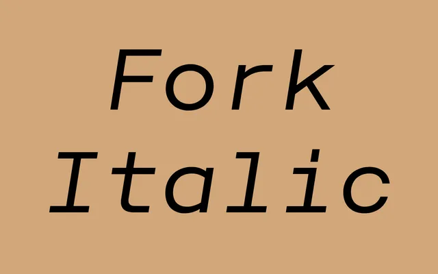 Fork Italic specimen from MA-MA Type