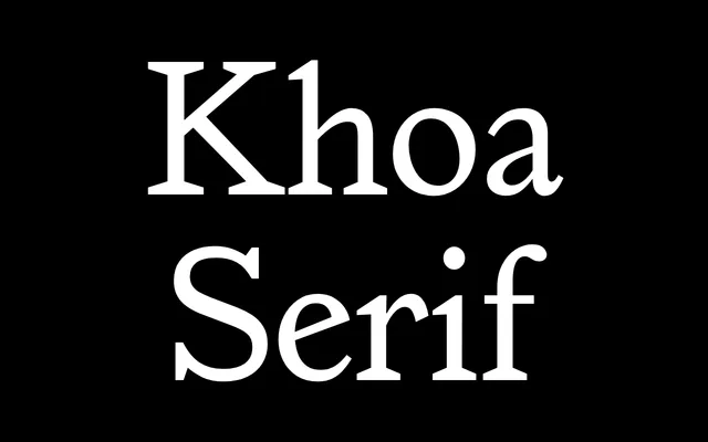 Khoa Serif specimen from Mai Type