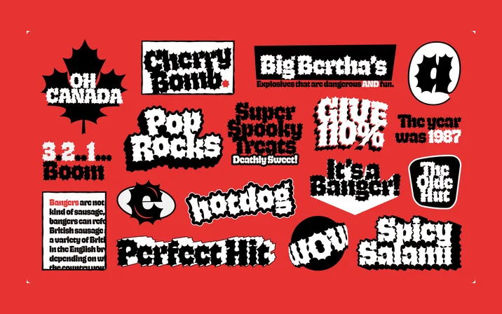 Banger specimen from Manic Type