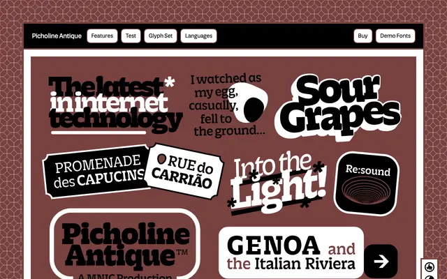 Picholine Antique specimen from Manic Type