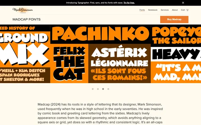 Madcap specimen from Mark Simonson