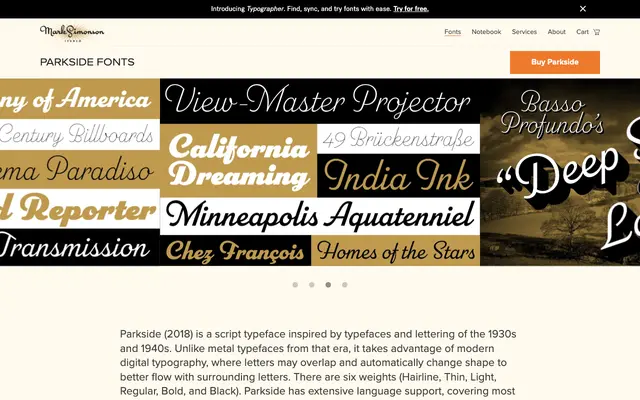 Parkside specimen from Mark Simonson