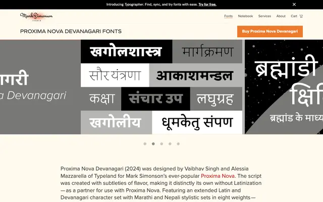 Proxima Nova Devanagari specimen from Mark Simonson