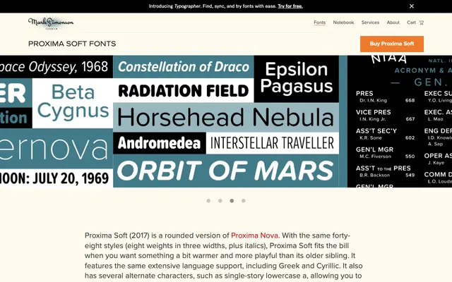Proxima Soft specimen from Mark Simonson