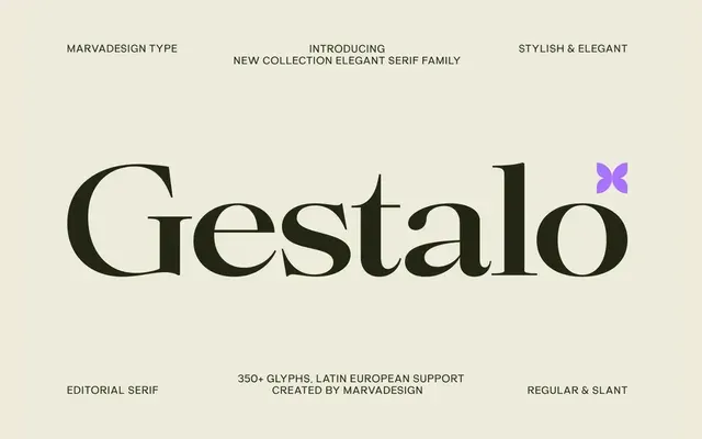 Gestalo specimen from Marvadesign