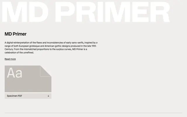MD Primer specimen from Mass-Driver