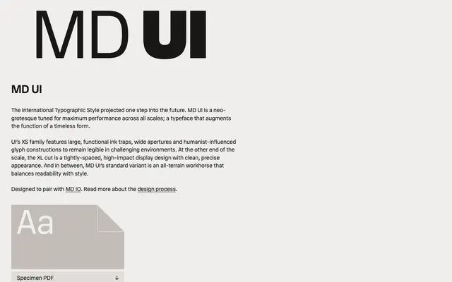 MD UI specimen from Mass-Driver