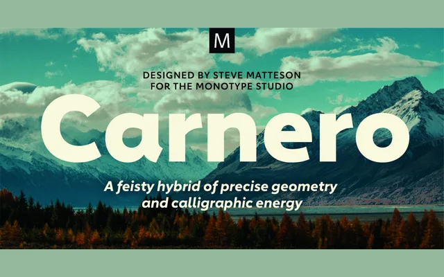 Carnero specimen from Matteson Typographics