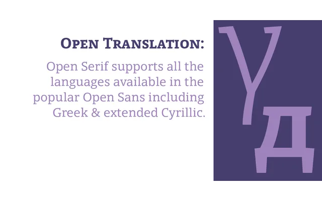 Open Serif specimen from Matteson Typographics