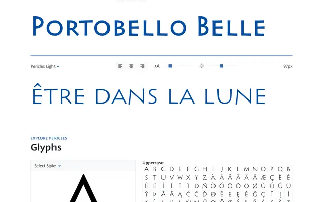 Pericles specimen from Matteson Typographics