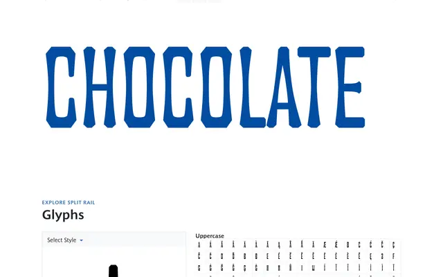 Split Rail specimen from Matteson Typographics