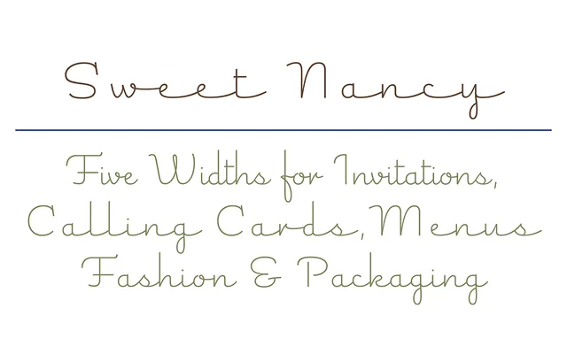 Sweet Nancy specimen from Matteson Typographics