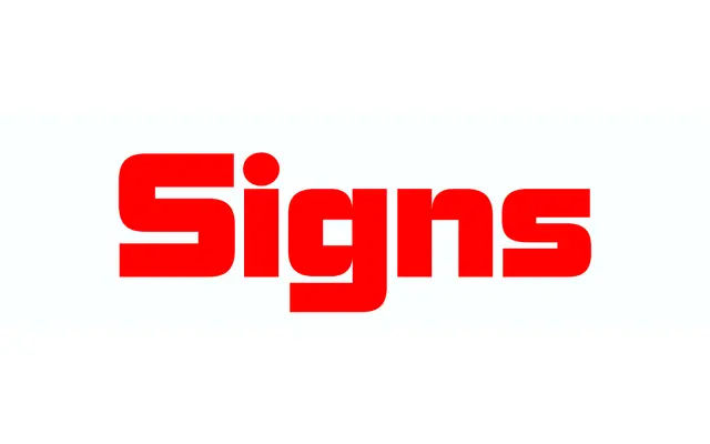 Signs specimen from Maxitype
