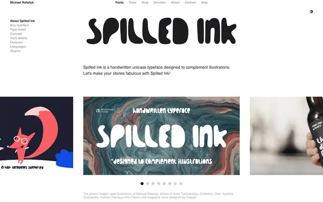 Spilled Ink specimen from Michael Rafailyk