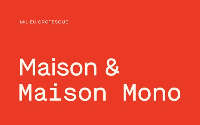 Maison specimen from Milieu Grotesque