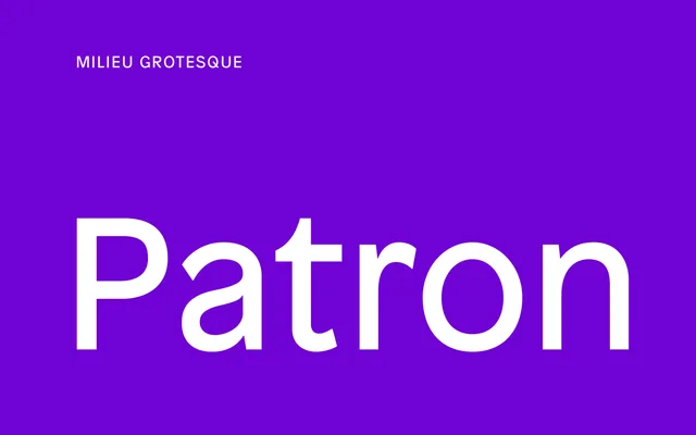 Patron specimen from Milieu Grotesque