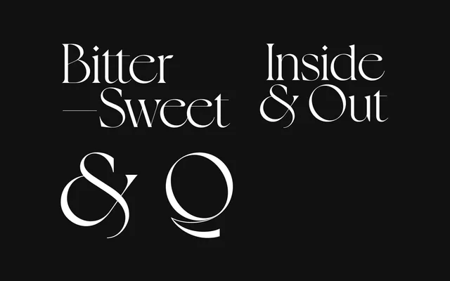Bitter Sweet Display specimen from Milk Type Foundry