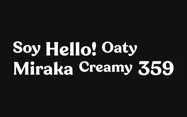 So Type specimen from Milk Type Foundry
