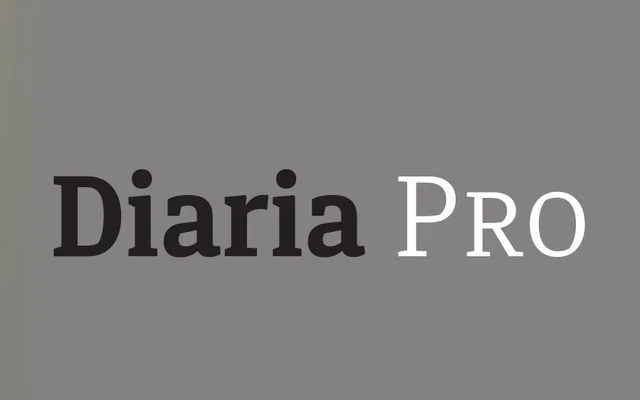 Diaria Pro specimen from Mint Type