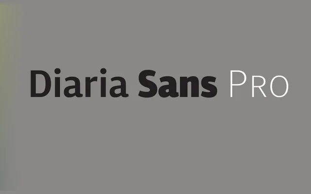 Diaria Sans Pro specimen from Mint Type