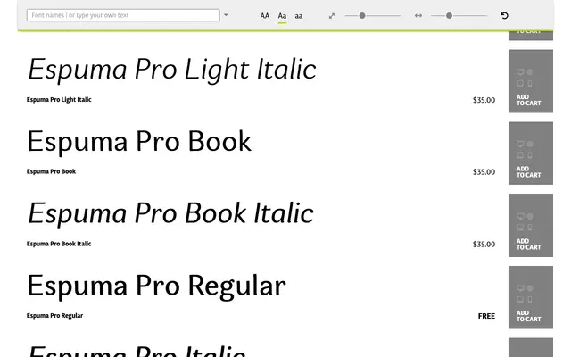 Espuma Pro specimen from Mint Type