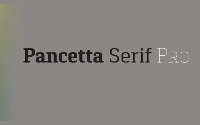 Pancetta Serif Pro specimen from Mint Type
