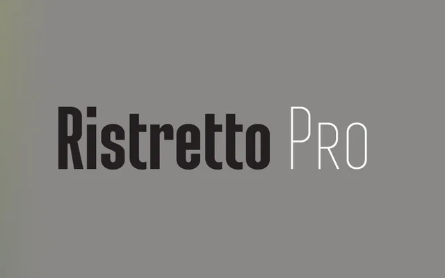 Ristretto Pro specimen from Mint Type
