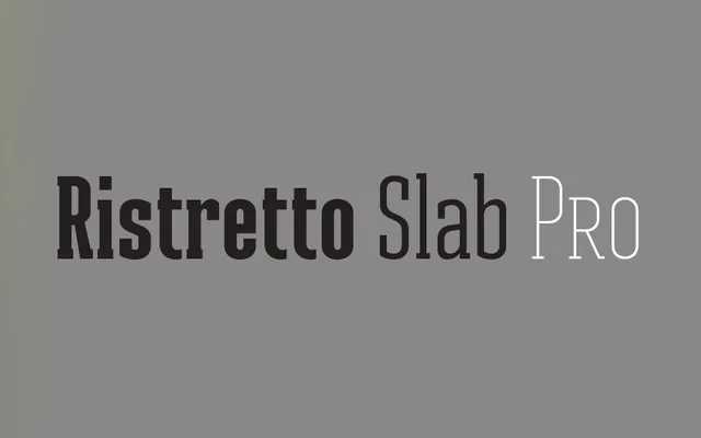 Ristretto Slab Pro specimen from Mint Type