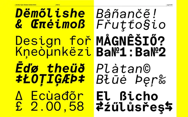 Banana Mono specimen from Monkey Type