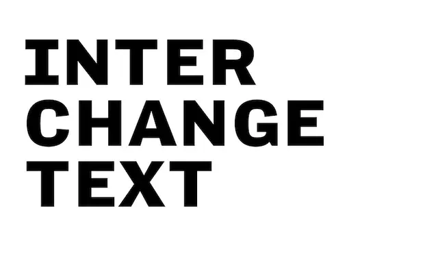 Interchange Text specimen from Mota Italic