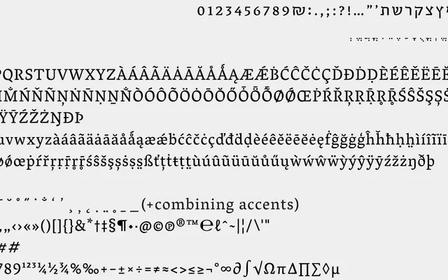 Vesper Hebrew specimen from Mota Italic