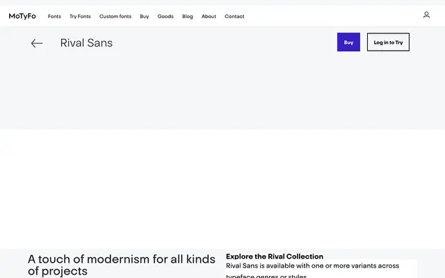 Rival Sans specimen from MoTyFo