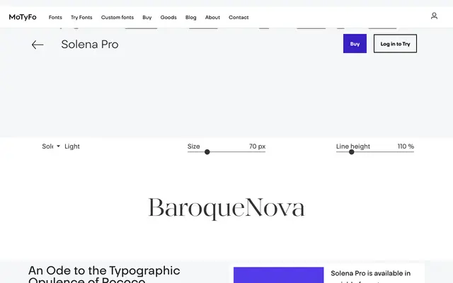 Solena Pro specimen from MoTyFo