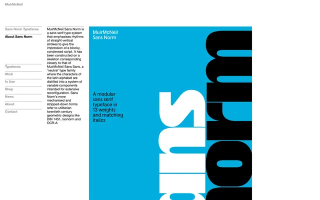 Sans Norm specimen from Muirmcneil