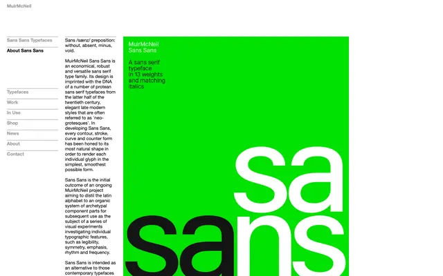 Sans Sans specimen from Muirmcneil