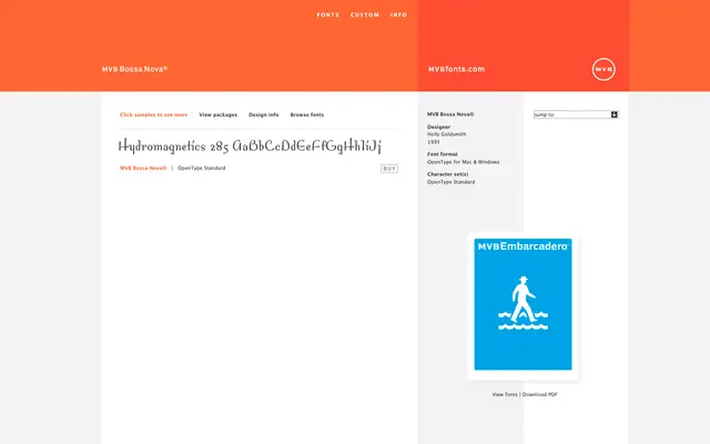 MVB Bossa Nova specimen from MVB Fonts