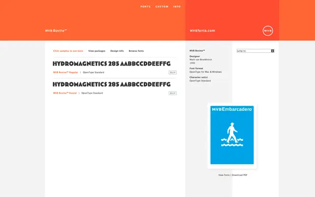 MVB Bovine specimen from MVB Fonts
