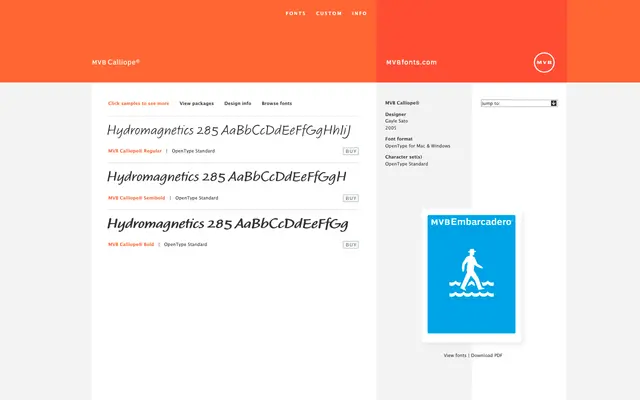 MVB Calliope specimen from MVB Fonts