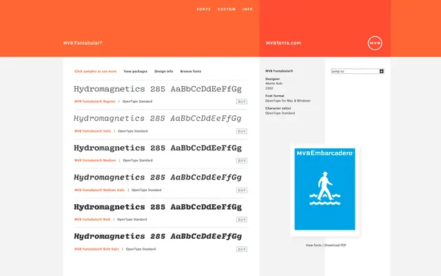 MVB Fantabular specimen from MVB Fonts
