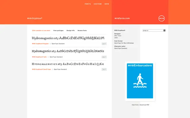 MVB Gryphius specimen from MVB Fonts