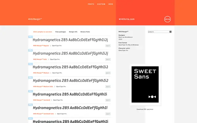 MVB Margin specimen from MVB Fonts