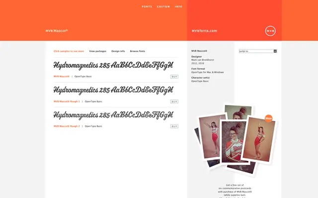 MVB Mascot specimen from MVB Fonts