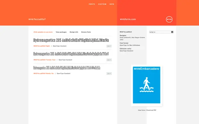 MVB Peccadillo specimen from MVB Fonts