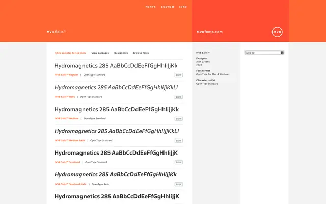 MVB Salis specimen from MVB Fonts