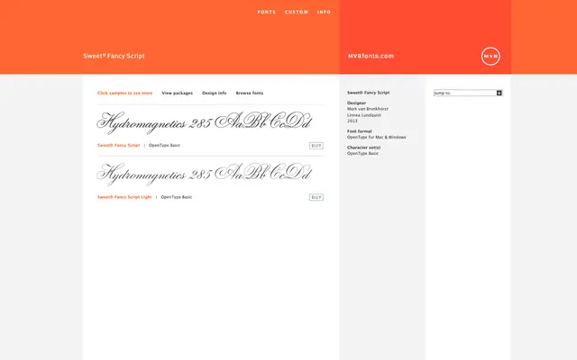 Sweet Fancy Script specimen from MVB Fonts