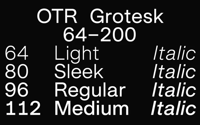 MZ OTR Grotesk specimen from MzType