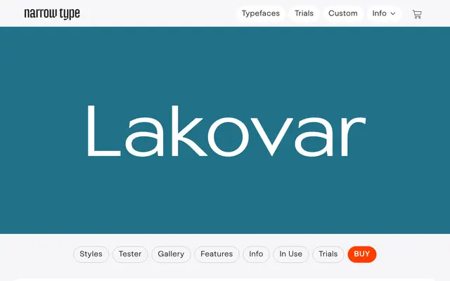 Lakovar Sans specimen from Narrow Type